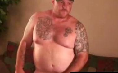 Strong amateur man masturbates vigorously after a hard day at work