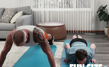 FunSizeBoys Logan Cross and Dallas Steele workout and fuck together