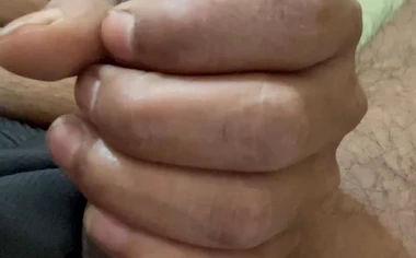 Indian man wiping Indian style cock