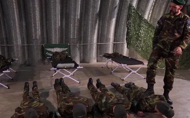 Sergeant Joris Leonard gives his new cadets the taste of his big dick