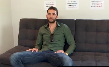 Handsome jock plays hard with his cock until he cums hard