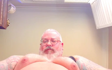 Dominant Big Bear Smushed You with Big Balls and Cum Gets All Over You