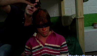Blindfold Guy Takes Bukkake