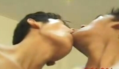 Gay ASIA  interracial - Threesome Pool - Three hot Taiwanese Guys Kiss, Suck and Fuck no mask