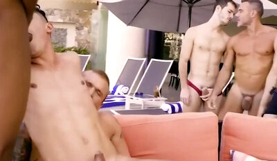 A Threesome With Spectators Becomes Group Sex With Andre Donovan, Isaac X And Joaquin Santan