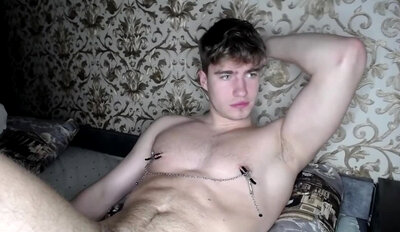 Megamaxxxl Chaturbate - webcam hairy blond boy wearing nipple clamps